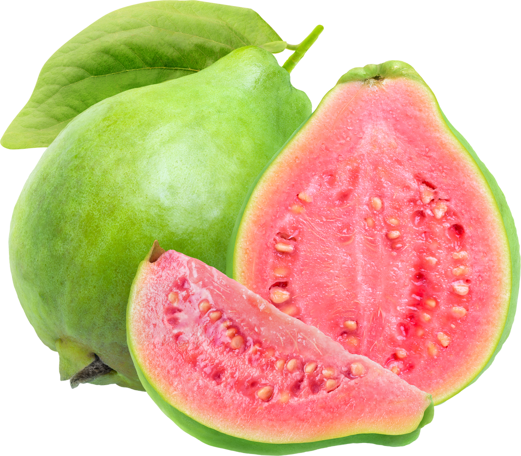 Sliced Pink Guava Fruits Isolated